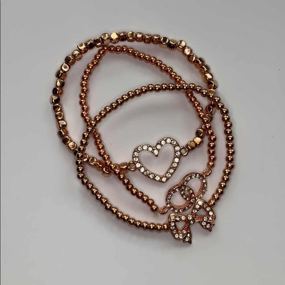 Charming Charlie Rose Gold Bead Stretch Bracelet